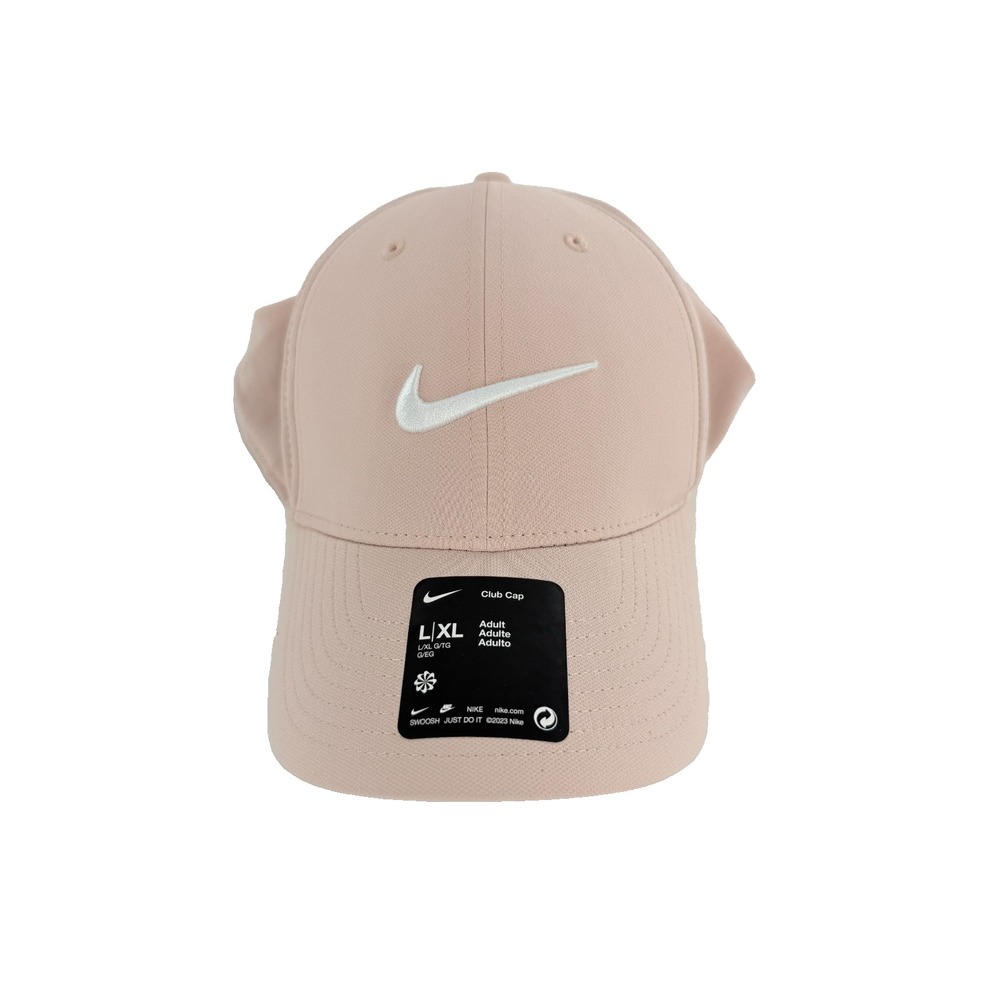 Nike Club Cap Pink White Swoosh Unisex Dri-FIT Wicking Hat FB5625-601 L/XL New
